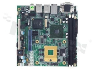 Socket M Intel Core 2 Duo Mini ITX SBC with Intel  945GME + ICH7M/-DHChipset; DVI-I/LVDS; 4COM and Firewire; 8 USB 2.0; 2 IEEE 1394a;