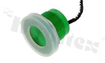 Przełącznik piezoelektryczny; monostabilny; 22mm; na przewód; aluminium; zielony korpus; IP69K.