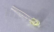 Dioda LED sygnalizacyjna; THT; 5mm oval; żółta; 590nm; 1200mcd/20mA; 1.8-2.4V; 100x50 stopni