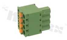 Listwa zaciskowa do PCB; w rastrze 5.08mm; 4-torowa; poziome wejście przewodu; na przewód 2.50mm2 (AWG 24-12); ze stykiem sprężynowym; zielona; UL 300V/10A