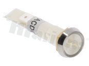 Lampka sygnalizacyjna; 10mm; terminale do lutowania; plastik; podświetlenie białe; LED 12V