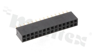 Listwa stykowa do PCB; w rastrze 2.54mm; 2x14 styków; montaż: THT; żeńska; prosta; dwurzędowe