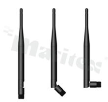 Antena; prętowa łamana; Wi-Fi/Bluetooth/ISM; 2400-2483.5MHz; 5.0dBi; VSWR<2.0; liniowa; SMA; przykręcana; 37.3x172mm; czarny