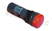 Lampka sygnalizacyjna; 16mm; zacisk śrubowy; plastik; podświetlenie pełne czerwone LED 12V; IP40.