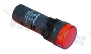 Signal lamp; 16mm; screw terminals; plastic; red full illumination; IP40