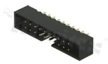 Full shrouded header for PCB; pitch 2.00mm; 20-contacts; THT; male; top entry