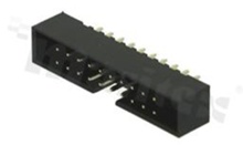 Full shrouded header for PCB; pitch 2.00mm; 20-contacts; THT; male; top entry