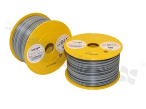 Single wire LGY/H05V-K; with copper multi-strand; grey/black; cross section 1.50mm2; AWG 16; 500V; -40+105 deg.C; 100m.