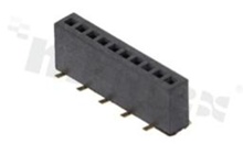 Pin Header; pitch 1.27mm; 1x10 pins; assembly: SMD; female; straight; single row