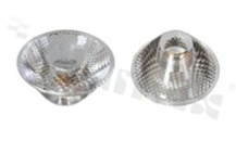 Soczewka do diod LED high power; kąt rozsyłu: 38 stopni FWHM; ilość diod: 1; rozmiar: okrąg 19.9mm; wysokość: 12.45mm; rodzaj materiału: PMMA; PC; sposób mocowania: klej