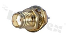SMA female bulkhead receptacle; straight; 50 Ohm; solder coax cable