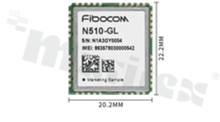 Module; LPWA; NB-IoT; 22.2x20.2x2.1mm
