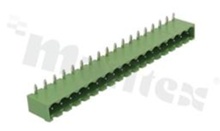 Listwa zaciskowa rozłączalna; w rastrze 5.08mm; 18-torowa; męska; kątowa; zabudowana; UL 300V/8A; TUV:250V/7A