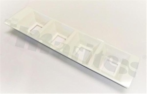 Lens DAISY-4X1-WW-WHT-CN16785, dim: 182x40mm, heigh: 20,2mm, for Mid Power LED, FWHM: ab. 80 deg, Ledil