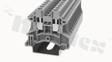 DIN screw terminal block, 1 pole, wire 0.5-4mm2, AWG 22-11; 1000V 32A;zielona