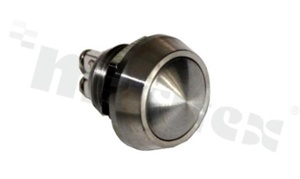 Push button switch; monostable; 12mm; screw terminals; stainless steel; IP65