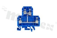 Installation terminal block; 2-level; 4-contacts; for wire 0,5-4mm2; screw terminal; blue; Din rail; AC/DC 690/32A