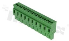 Pluggable terminal block; 7.50mm pitch; 10-ways; female; for wire 2.50mm2(28-12AWG); wire insertion direction 90° to plug-in direction; p.bronze contacts; brass cage; UL 300V/15A TUV 400V/10A
