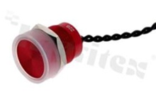 Piezoelectric switch; monostable; 16mm; cable; red aluminium; IP69K.