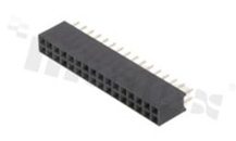 Listwa stykowa do PCB; w rastrze 2.54mm; 2x16 styków; montaż: THT; żeńska; prosta; dwurzędowe 