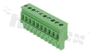 Listwa zaciskowa rozłączalna; w rastrze 5.00mm; 10-torowa żeńska; na przewód 2.5mm2 (28-12AWG); kierunek wtykania prostopadły do osi przewodów; styki z fosforobrązu; mosiężna klatka przewodu; UL 300V/16A