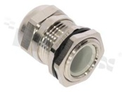 Dławnica kablowa M20; mosiężna niklowana; M20x1.5 6-12mm; flat O-ring; z nakrętką; na klucz 22