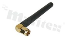 Antenna; stick angled; ISM; 433MHz; VSWR<2.0; linear; omni-directional; SMA; connector mount; fi7.8x76.4mm; black