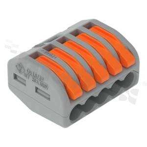 Specjalistyczne bloki zaciskowe; 222-415; WAGO; Cage Clamp; 5; Grey; 12 AWG