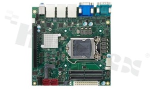 Przemysłowa płyta główna Mini-ITX; LGA1200; RAM: do 64GB; 4xSATA; 4xCOM; 10xUSB; 3xLAN; DP; HDMI; VGA; DIO; Audio; M.2 Key E; M.2 Key M; PCIe x16; temp. pracy: 0+60C; zasilanie: ATX