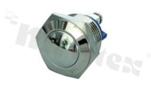 Push button switch; monostable; 16mm; screws terminals; nickled; silver button; IP65