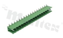Pluggable terminal block; pitch 5.00mm; 18-ways; male; R/A pin header; opened type; UL 300V/16A; TUV:320V/20A
