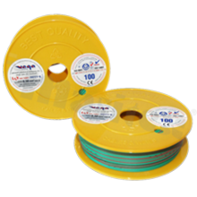Przewód pojedynczy LGY/H05V-K; z wielodrutową miedzianą żyłą; zielony/czerwony; przekrój 0.50mm2; AWG 20; 500V; -40+105 st.C; 100m.