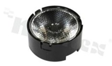 Lens for LED high power; angle: 24 degrees ; Number of LEDs: 1; Dimensions: round 24.4mm; Height: 10.6mm; material: PMMA; Fastening: frame