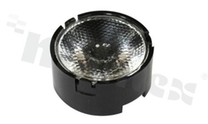 Lens for LED high power; angle: 34 degrees ; Number of LEDs: 1; Dimensions: round 24.4mm; Height: 10.6mm; material: PMMA; Fastening: frame