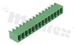 Listwa zaciskowa rozłączalna; w rastrze 3.81mm; 14-torowa; męska; pionowa; zabudowana; UL 300V/10A; TUV:300V/10.5A