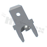 Flat terminal; male; 6.4x0.81mm; THT; tinned brass