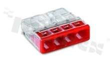 Installation quick-connector; 4-track; spring clamp; cable cross-section 0.5-2.5mm2; 24A/450V