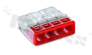 Szybkozłączka instalacyjna; 4-torowa; zacisk sprężynowy; przekrój przewodu 0.5-2.5mm2; 24A/450V