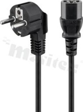 Kabel zasilający; 3 żyłowy 1.0mm2; długość 3,0m;Wtyk kątowy EU  <-> wtyk C13;VDE; czarny;250V/10A
