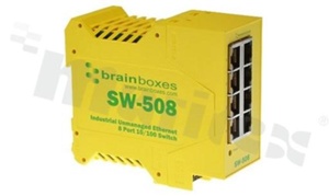 Industrial Unmanaged Ethernet Switch; 4x 10/100 Mb/s; operating temperature -40+80 deg.C; supply 5...30VDC; DIN Rail Mountable