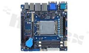 Płyta główna Mini-ITX; LGA1700; RAM: do 64GB; 2xSATA; 6xCOM; 10xUSB; 2xLAN; VGA; HDMI; DP; LVDS/eDP; DIO; PCIe x16; M.2 E-Key; M.2 M-Key; M.2 B-Key; temp. pracy: 0+60C; zasilanie: ATX