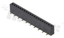 Listwa stykowa do PCB; w rastrze 1.27mm; 1x20 styków; montaż: SMD; żeńska; prosta; jednorzędowe