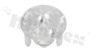 Lens for LED high power; angle: 36 degrees ; Number of LEDs: 3; Dimensions: round 23.10mm; Height: 12.08mm; material: PMMA; Fastening: glue; frame