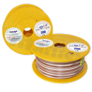 Przewód pojedynczy LGY/H05V-K; z wielodrutową miedzianą żyłą; brązowy/biały; przekrój 0.35mm2; AWG 22; 500V; -40+105 st.C; 200m.