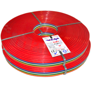 Flat ribbon cable TLWY; with 8 separately insulated copper wires; cross section 1.00mm2; AWG 17; 500V; -40+105 deg.C; 25m.