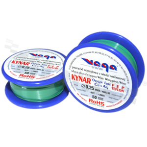 Przewód montażowy KYNAR; izolowany teflonem FEP; zielony; średnica 0.25mm; AWG 30; 250V; -65+200 st.C; 50m.