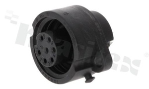 Gniazdo ECOMATE seria C016, 7-stykowe (6+PE), żeńskie, proste, 12A, 250V,styki złocone, lutowane, IP67