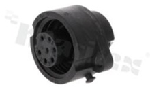 ECOMATE receptacle, C016 series, 7 pins (6+PE), female, straight, 12A, 250V,gold plated pins, solder, IP67