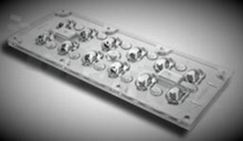 Lens for LED high power; mid power; angle: oval 155 x 80 degrees ; Number of LEDs: 12; Dimensions: 173x71.4mm; Height: 8.41mm; material: PMMA; Fastening: screw