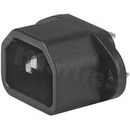 Złącze zasilające AC IEC 60320 C14, system V-Lock, klasa ochronności I; montaż: śrubowe; wyprowadzenia do lutowania; kolor czarny; IP20; 10A, 250VAC